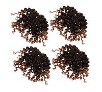 NOLITOY 4pcs Synthetic Spring Twist Braiding Hair Extensions Curly Fluffy Crochet Braids 1b/27# for African Style Protective Hairstyles