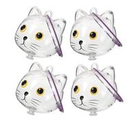 NOLITOY 4PCS Transparent Cat Hair Pendant Pet Memorial Keepsake Keychain with Storage Box for Commemorative Display Stylish Cat Hair Collector for Remembrance and Home