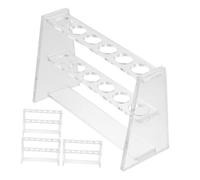 NOLITOY 4PCS Transparent Test Tube Rack Storage Stand for Laboratory Scientific Experiments Secure Upright Placement for Chemistry Biology Research