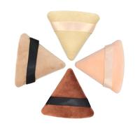 NOLITOY 4pcs Triangle Cosmetic Powder Puff Set, Multi-color Cotton Makeup Sponges with Strap, Soft Loose Powder Blending Tools for Face Foundation Application