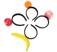 NOLITOY 4pcs Tropical Fruit Headband Set Orange, Banana, and Peach - Realistic Fruit Headpiece for Hawaiian Luau, Beach and Tropical Party Dress Accessories