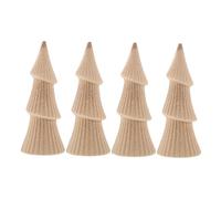 NOLITOY 4pcs Unfinished Small Wood Christmas Trees for DIY Painting and Coloring Smooth Rustic Wooden Tree Decorations Miniature Tabletop Ornaments for Holiday Crafts and Family Projects