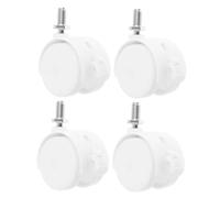 NOLITOY 4pcs White Plastic Locking Caster Wheels with Brake for Furniture and Rolling Chairs Smooth Rotation Replacement Cart Casters for Gaming and Office Chairs Heavy Load Support
