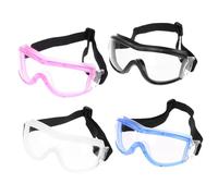 NOLITOY 4pcs Windproof Outdoor Protective for Adults and Lightweight Cycling Ski Goggles with Dust and Spittle Shield Black Blue White Pink Frames