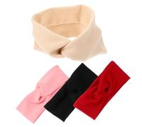 NOLITOY 4pcs Women Cross Headbands Elastic Wide Sweat Absorbent Head Wraps for Yoga Fitness Sports Soft Stretchy Hairbands in Pink Black Red for Ladies and Daily Wear