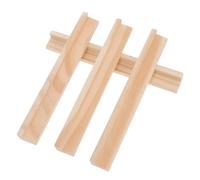 NOLITOY 4pcs Wooden Domino Bases DIY Alphabet Display Holders Lightweight Smooth Craft Racks for Cards and Domino Display Desktop Organizer