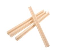 NOLITOY 4pcs Wooden Single Row Domino Trays Unfinished Tile Holders for Mexican Train Mahjong Board Games Multipurpose Natural Wood Organizers