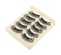 NOLITOY 5 Pairs False Eyelashes Black Blue Mermaid Effect Thick Stage Makeup Fake Lashes Hard Stem for Latin Dance Performance