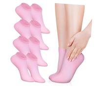 NOLITOY 5 Pairs Silicone Moisturizing Socks for Women Wear-Resistant Gel Foot Care Socks for Dry Cracked Feet Elastic Spa Preserve Moisture Suitable for Daily Use and Long-Term Softening