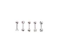 NOLITOY 5 Pairs Stainless Steel round Ball Barbell Ear Studs Set for Cartilage and Tragus Piercing, Fade Resistant and Easy to Put, Suitable for Formal and Informal Occasions