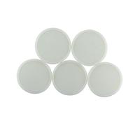 NOLITOY 5 Pcs Silicone Coasters Slip Luminous Cup Pads with Overflow Ring Food Grade Round Drink Mats for Home Kitchen Bar White