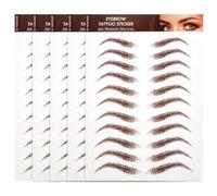 NOLITOY 5 Sheets Eyebrow Stickers Brown Simulation Eyebrow Transfers Stickers Makeup Supplies for Shaping