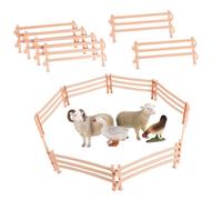 NOLITOY 50 Pcs Beige Farm Corral Fence with Realistic Textures Solid Barn Fence Props for Safe Playset Accessories for Animal Figurines and Miniature Farm Scenes