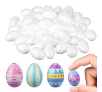 NOLITOY 50Pcs 4Cm White Solid Foam Eggs for Easter DIY Craft, Painting Egg Set for ’ Festival Art Projects and Holiday Decorations