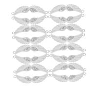 NOLITOY 50pcs Angel Wing Charms with Rhinestones Antique Silver Fairy Wing Pendants for DIY Jewelry Making Bracelet Necklace Earring Craft Supplies Vintage Style Embellishments