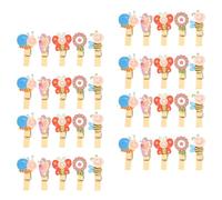 NOLITOY 50pcs Animal Shape Wooden Clothespins Assorted Colour Mini Clips for Photo Display and Crafts Household Use Home Decorations Sturdy Plastic Material