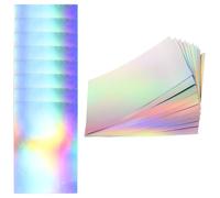 NOLITOY 50Pcs Holographic Decorative Folding Papers Square DIY Craft for Scrapbooking Quilling and Paper Cutting Lightweight Portable Metallic Card for S Art Projects