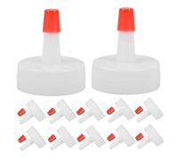 NOLITOY 50pcs Mineral Water Bottle Caps with Pointed Tip Screw Seal Leakproof PP Replacement Lids for Squeeze Bottles and Multipurpose Dispenser Covers for Sauce and Water