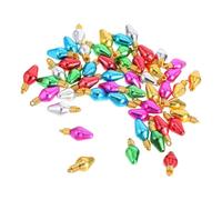 NOLITOY 50pcs Mini Christmas Light Bulb Charms for Xmas Tree and Walls, Lightweight Plastic Beads with Dazzling Shine, for Holiday Decor and Jewelry Making, 1.2x2.8cm Festival Pendant