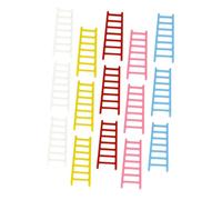 NOLITOY 50pcs Miniature Dollhouse Ladder Set, Mixed Colors 10pcs/Pack, Mini Ladder Decor for Cake Decoration and DIY Craft Accessories