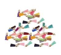 NOLITOY 50pcs Mixed Color DIY Leather Tassel Keyring Ornaments for Bag Pendant Decor, Handmade Tassel Charms for Crafts and Jewelry Making in Uk Random Color