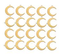 NOLITOY 50pcs Moon Shape Pendant Connectors Durable Alloy Jewelry Charms for Necklace Earring Bracelet Making Unique DIY Craft Supplies with Double Connection