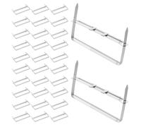 NOLITOY 50pcs Paper Prong Fasteners 2 Hole Metal Prong Clips Double Hole Design Silver Iron Material Easy Insertion and Removal Document Organization for Office Supplies and Home Archives