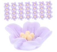NOLITOY 50pcs Purple Resin Flower Charms Diy Craft Decorations for Phone Case and Hairband Floral Accessories Miniature Five-petal Embellishments for Creative Phone Cover Design