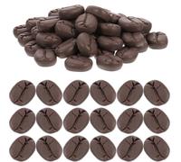 NOLITOY 50pcs Realistic Coffee Bean Model , Matte Finish Resin Pretend Play Food for Kitchen, Bakery Shop and Cafe Display Prop, 18x15x7mm Simulation Accessories