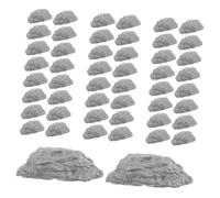 NOLITOY 50pcs Realistic Plastic Miniature Rocks for Diorama Supplies and Landscape Stone Accessories Faux Mountain Statues for Model Train Layouts Fairy Garden Displays and Architectural