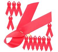 NOLITOY 50pcs Red Ribbon Pins for Aids Awareness Fundraising Delicate Satin Ribbon Brooches Lightweight Decorative Accessories for Charitable Events and Public Support