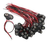NOLITOY 50Pcs T-Type 9V Battery Connector with 6Cm Leads, 9 Volt Battery Clip Buckle for Dc9.00V Power Supply and Experimental Use