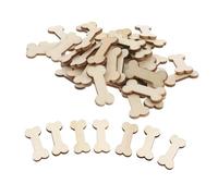 NOLITOY 50pcs Unfinished Dog Bone Shaped Wood Chips for Crafts Ready to Paint Boxwood Material Wire Wrapping Accessory, for Making Earrings and Bracelets in DIY Projects
