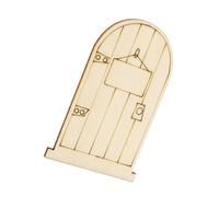 NOLITOY 50pcs Wooden Fairy Doors Unpainted Craft Pieces for DIY Home Decor Premium Laser Engraved Wood Khaki Ornaments for Garden Trees and Creative Handcrafts