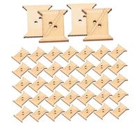 NOLITOY 50pcs Wooden Yarn Bobbins Large Thread Winders for Knitting Machine and Sewing DIY Crafts Wood Bobbin Cards with Slot Design to Organize Yarn and Prevent Tangling