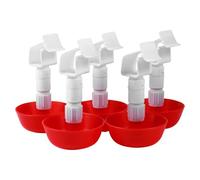 NOLITOY 5pcs Adjustable Poultry Watering Cups for Brooder Box, Plastic Chicken Drinking Bowls with Clip-on Square Tube Mount, Farm Water Dispensers for Chicks and Backyard Birds