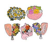 NOLITOY 5pcs Anatomical Heart and Brain Lapel Pin Enamel Brooches for Clothes and Backpack Biology Pins for Medical Staff and Students