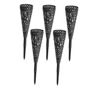 NOLITOY 5pcs Cone Grave Vases with Hollow-out Design and Ground Stakes Cemetery Flower Buckets for Memorials Weather-resistant Floral Holders for Graveside Decoration