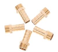 NOLITOY 5pcs Copper Hose Fittings Barbed Thread Adapters 1/4 Inch Thread Diameter 10mm Outer Hole Diameter for Gas and Water Use with Easy Installation and Economic Benefits