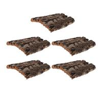NOLITOY 5pcs Cork Bark Terrarium Background Natural Reptile Bark Hide for Snakes Lizards Geckos Turtle Habitat Decor Acrylic Wood Climbing Mat for Secure Spacious Enclosure