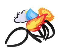 NOLITOY 5pcs Creative Party Hair Accessories Cute Felt Flame Water Drop Headband Novelty Sun Cloud Snowflake Funny Decorations for Women Boys and Girls Birthday Holiday Events