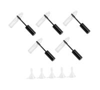 NOLITOY 5pcs Empty Eyelash Tube Set with Black Lid Mascara Container Bottles Includes Wands Funnels and Transfer Pipettes for DIY Castor Oil Mascara and Eyelash Cream Storage