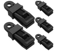 NOLITOY 5pcs Heavy Duty Tarp Clamps Barbed Clips for Outdoor Camping Tent Accessories, Plastic Material, Easy to Use Black Clamping Awning Clips for Tent Cover and Awnings