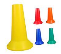 NOLITOY 5pcs Mini Sports Cones Plastic Agility Markers with Reflective Strips for Soccer Football Basketball Training and Safety Barricade Stable Base for Indoor Outdoor Use