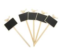 NOLITOY 5PCS Mini Wooden Chalkboard Stakes Plant Labels Small Decorative Message Boards for Garden Pots Cheese Label Tags and Easy to Write