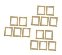 NOLITOY 5Pcs Miniature Vintage Resin Photo Frames Set, Micro World Picture Frame Model for Dollhouse Decor, Mini House Layout Props in Gold