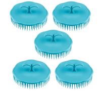 NOLITOY 5pcs Plastic Hair Shampoo Brush Set, Round Scalp Massager Hair Combs Pp+TPR Material, Portable Design for Deep Cleanse and Home Use Random Color