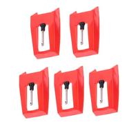 NOLITOY 5pcs Red Aluminum Record Player Pickup Needles with Plastic Body, Convenient Installation, Compatible for Most Turntables, Replacement Styluses for Vinyl Record Players