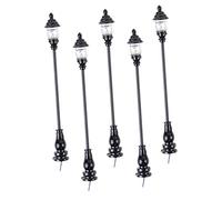 NOLITOY 5pcs Scale Warm Light Street Lamps for DIY Miniature Houses and Sand Table Landscape Decor