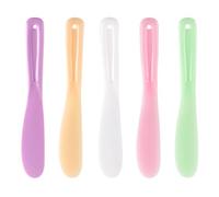 NOLITOY 5pcs Silicone Facial Mask DIY Stirring Tool Set with Colour Mixing Plates for Easy to Clean Multi-functional Use at Home Skin Care and Beauty Salons Random Color